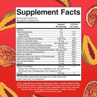 MaryRuth's Multivitamin Gummies for Men | Vitamin A, C, D, E, B6, B12, Biotin, Zinc | Energy Metabolism | Immunity | Bone Health | Cellular Health | Vegan | Non-GMO | Gluten & Sugar Free | 60 Count MARYRUTH'SBuy Supplements Australia