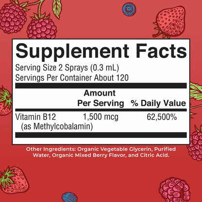 MaryRuth Organics Methyl B12 Spray | 1,500 mcg B12 Per Serving | Methylcobalamin | Energy Metabolism | Nervous System Support | Neuro Health | Vegan | Gluten Free | Sugar Free | 1 Fl Oz MARYRUTH'SBuy Supplements Australia