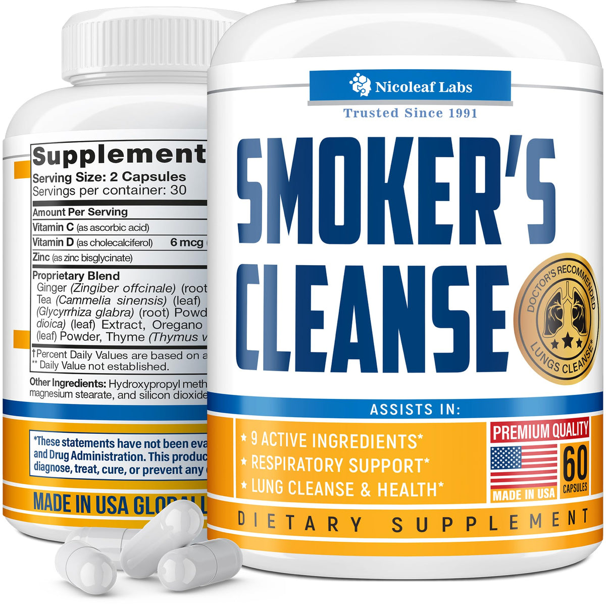 Smoker's Cleanse - Quit Smoking Aid & Respiratory Support - Made in USA NICOLEAF LABSBuy Supplements Australia