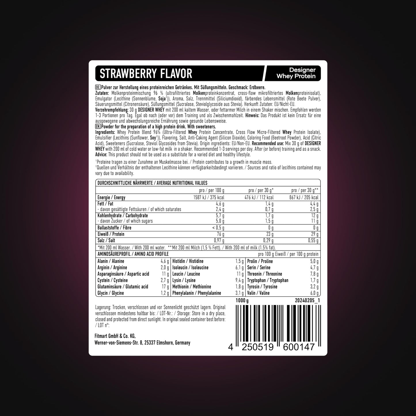 ESN Designer Whey Protein Powder, Strawberry, 1000 g, 2.2 lbs, 33 Servings ESNBuy Supplements Australia