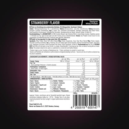 ESN Designer Whey Protein Powder, Strawberry, 1000 g, 2.2 lbs, 33 Servings ESNBuy Supplements Australia