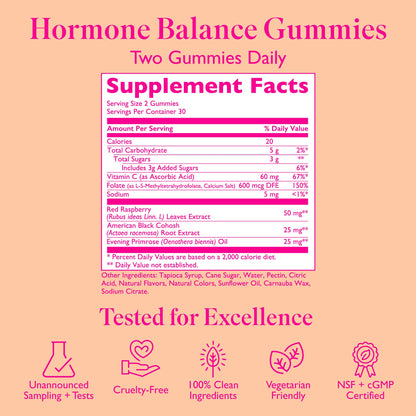 Amy Suzanne Hormone Balance Gummies for Women - Hormone Harmony for Mood, Energy, Bloating - Hormonal PMS, Perimenopause & Menopause Support - Red Raspberry Leaf & Black Cohosh - 60 Gummy Supplements Amy SuzanneBuy Supplements Australia