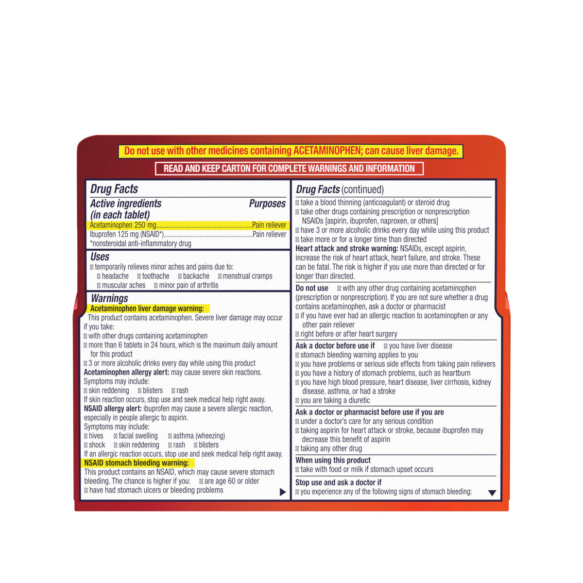 Motrin Dual Action with Tylenol, Ibuprofen & Acetaminophen Fast-Acting, Long Lasting Pain Reliever for Minor Aches & Pains, Ibuprofen (NSAID) 125 mg & Acetaminophen 250 mg, 120 ct Motrin buy supplements Au