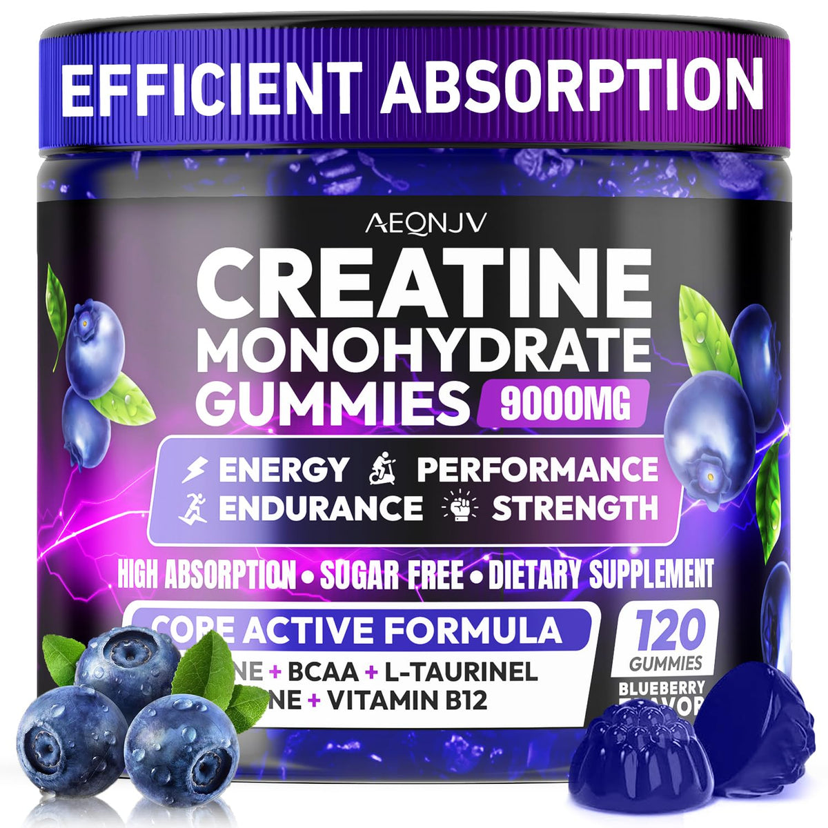 AEQNJV Creatine Gummies Monohydrate Complex for Men & Women, 9000MG Creatine Pre-Workout Supplement Enhance Muscle Strength Recovery Cognitive Health & Memory, 120 Gummies Sugar Free Vegan Non-GMO AEQNJVBuy Supplements Australia