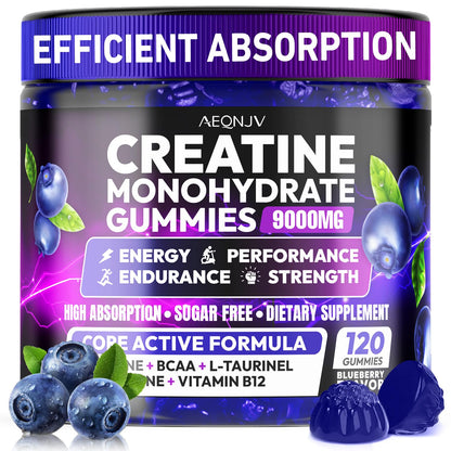 AEQNJV Creatine Gummies Monohydrate Complex for Men & Women, 9000MG Creatine Pre-Workout Supplement Enhance Muscle Strength Recovery Cognitive Health & Memory, 120 Gummies Sugar Free Vegan Non-GMO AEQNJVBuy Supplements Australia