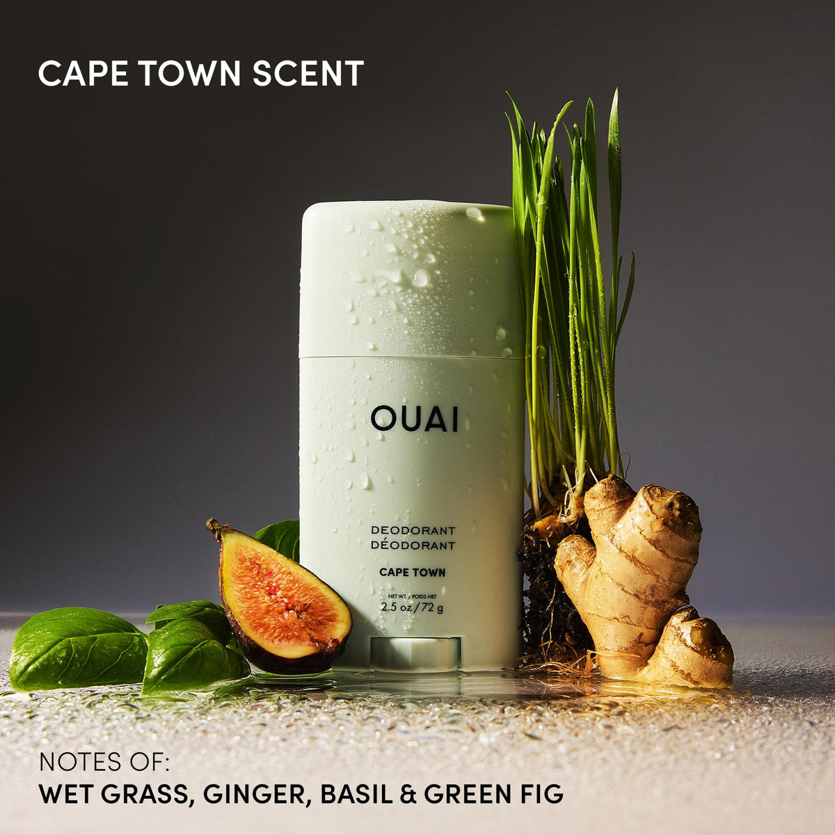 OUAI Aluminum Free Deodorant - Women's Deodorant with 24-Hour Odor Control & Invisible Application - Enriched with Notes of Wet Grass, Ginger, Basil & Green Fig - Cape Town (2.5 oz) OUAIBuy Supplements Australia