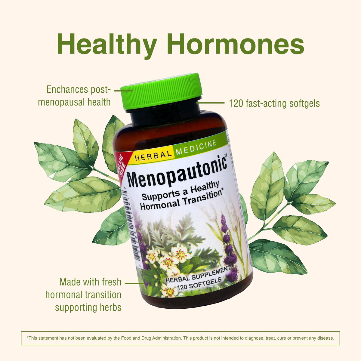 Herbs Etc. Menopautonic Softgels - Essential Supplement for Women - Hormonal Transition Support Supplement - Offers Menopausal Support with Dong Quai & Motherwort - 120 Softgels (120 Servings) Herbs Etc.Buy Supplements Australia
