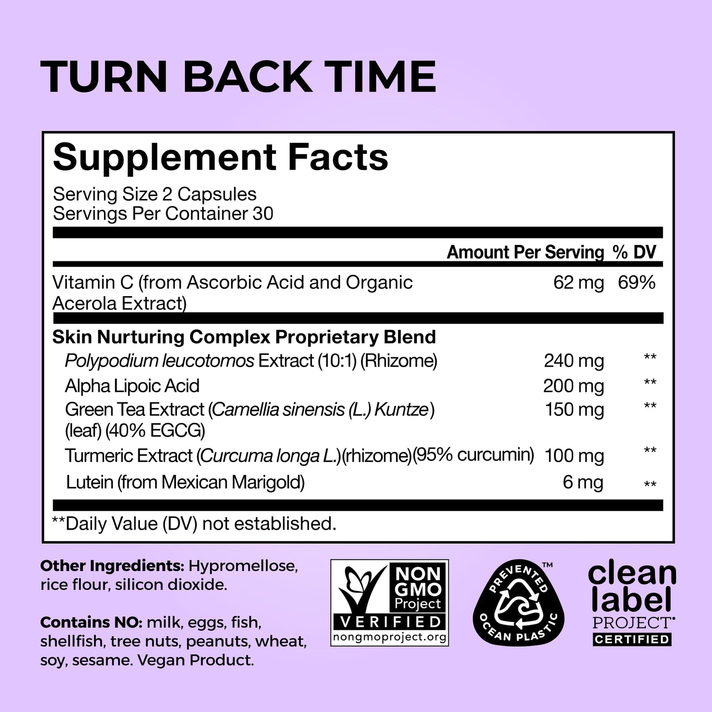HUM Turn Back Time Turmeric Supplement for Youthful Looking Skin Support with Green Tea Extract, Lutein & Polyphenols, Skin Care Aging & Collagen Support Capsules for Even Tone, 60 Vegan Capsules HUMBuy Supplements Australia