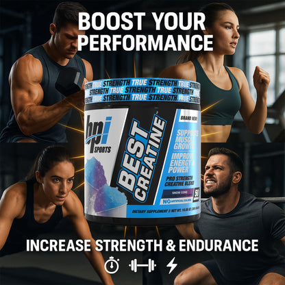 BPI Sports Best Creatine - Creatine Monohydrate Powder for Men & Women, Himalayan Salt - Strength, Pump, Endurance, Muscle Growth, Muscle Definition - No Bloat - Snow Cone - 50 servings - 10.58 Oz BPI SportsBuy Supplements Australia