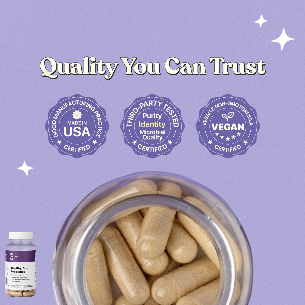Her Fantasy Box | Healthy Box | Vaginal Probiotics for Women – Prebiotics + Advanced Lactobacillus Blend – Hormonal Balance, PMS Relief – Feminine Health Support with Cranberry & D-Mannose Her Fantasy BoxBuy Supplements Australia