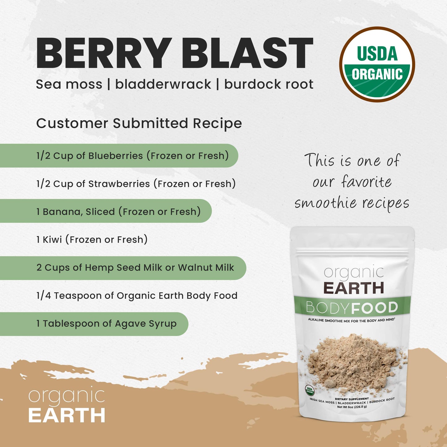 Organic Earth Irish Sea Moss Powder 8oz - Wildcrafted Sea Moss Organic with Bladderwrac Organic EarthBuy Supplements Australia