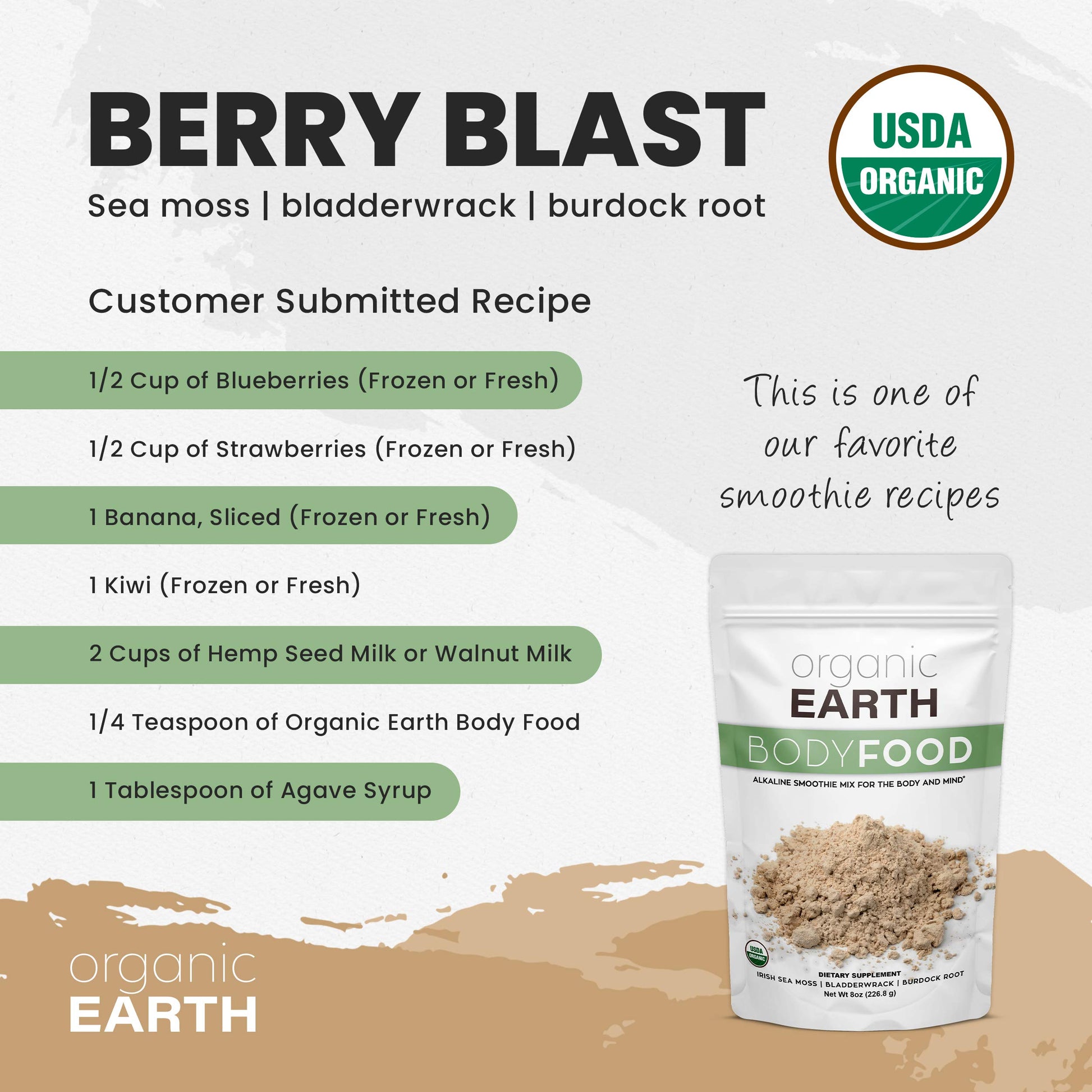 Organic Earth Irish Sea Moss Powder 8oz - Wildcrafted Sea Moss Organic with Bladderwrac Organic EarthBuy Supplements Australia