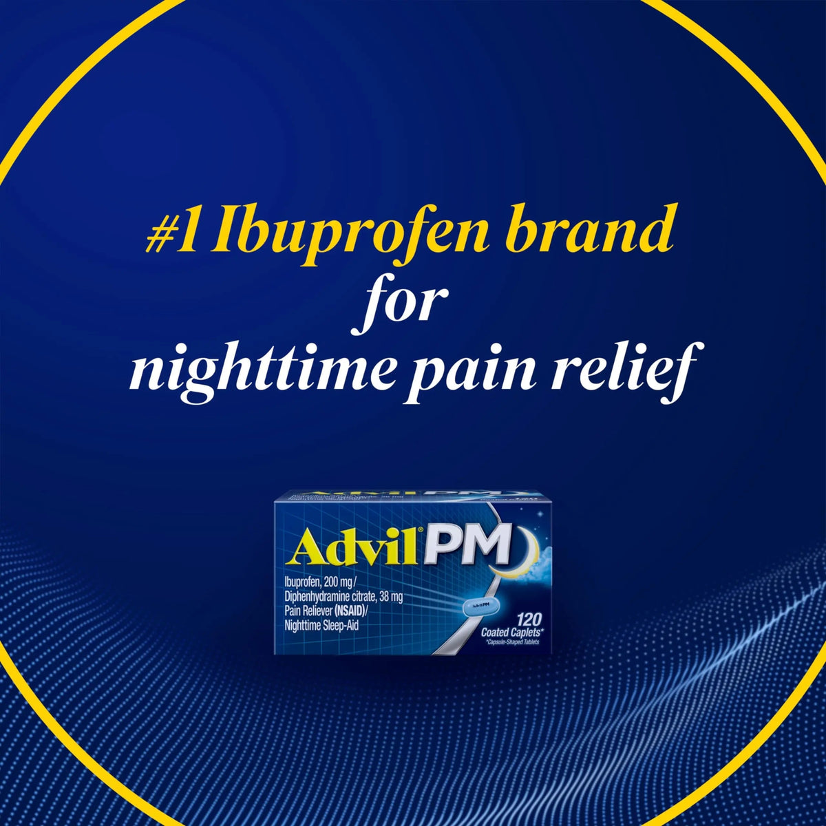 Advil PM Pain Reliever and Nighttime Sleep Aid, Pain Medicine with Ibuprofen for Pain Relief and Diphenhydramine Citrate for a Sleep Aid - 40 Coated Caplets AdvilBuy Supplements Australia