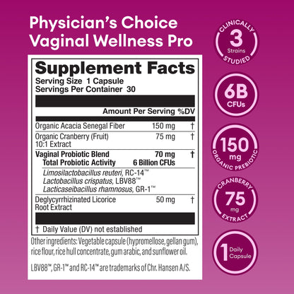Physician's Choice Vaginal Probiotics for Women - Unique with Licorice Root - PH Balance Physician's ChoiceBuy Supplements Australia