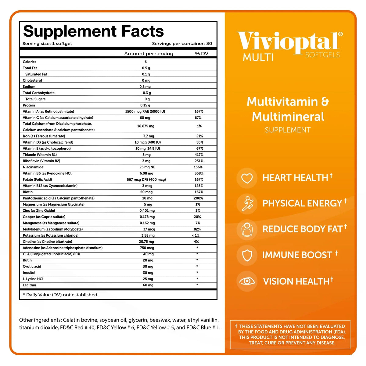 Vivioptal Multi, 30 Softgels, Multivitamin & Multimineral, Gluten Free, German Formula Vivioptal VitaminsBuy Supplements Australia