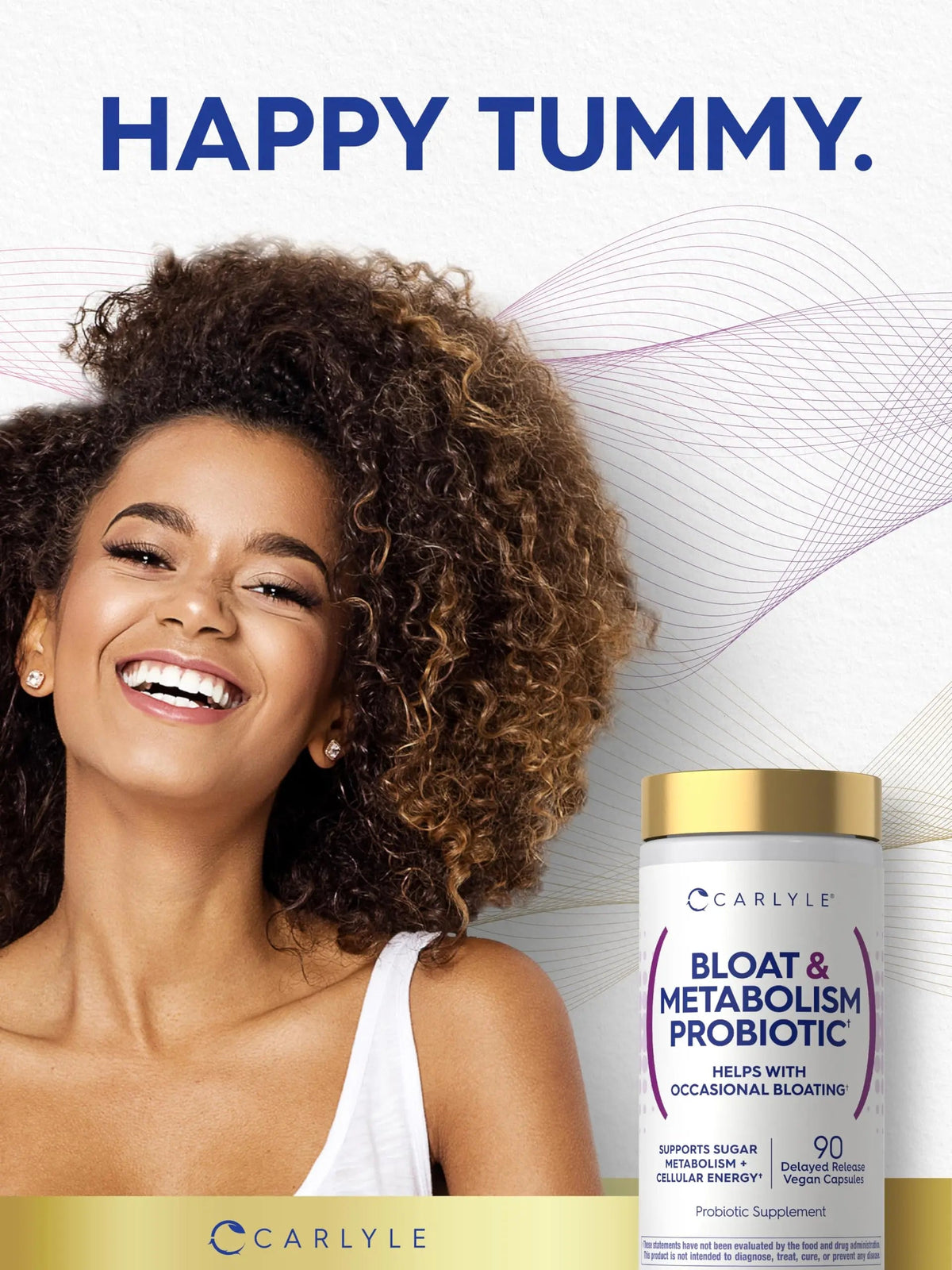 Carlyle Bloat and Metabolism Probiotic | 90 Capsules | Bloating Relief Formula | Sugar & Cellular Energy Support | for Women and Men | Vegan, Non-GMO, Gluten Free CarlyleBuy Supplements Australia