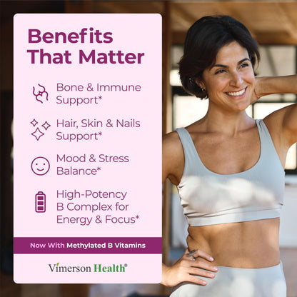 Methylated Multivitamin for Women w/Bioavailable Vitamins, Chelated Minerals, Vitamin D, B12, C, A & Zinc for Energy, Focus and Immune Health Vimerson HealthBuy Supplements Australia