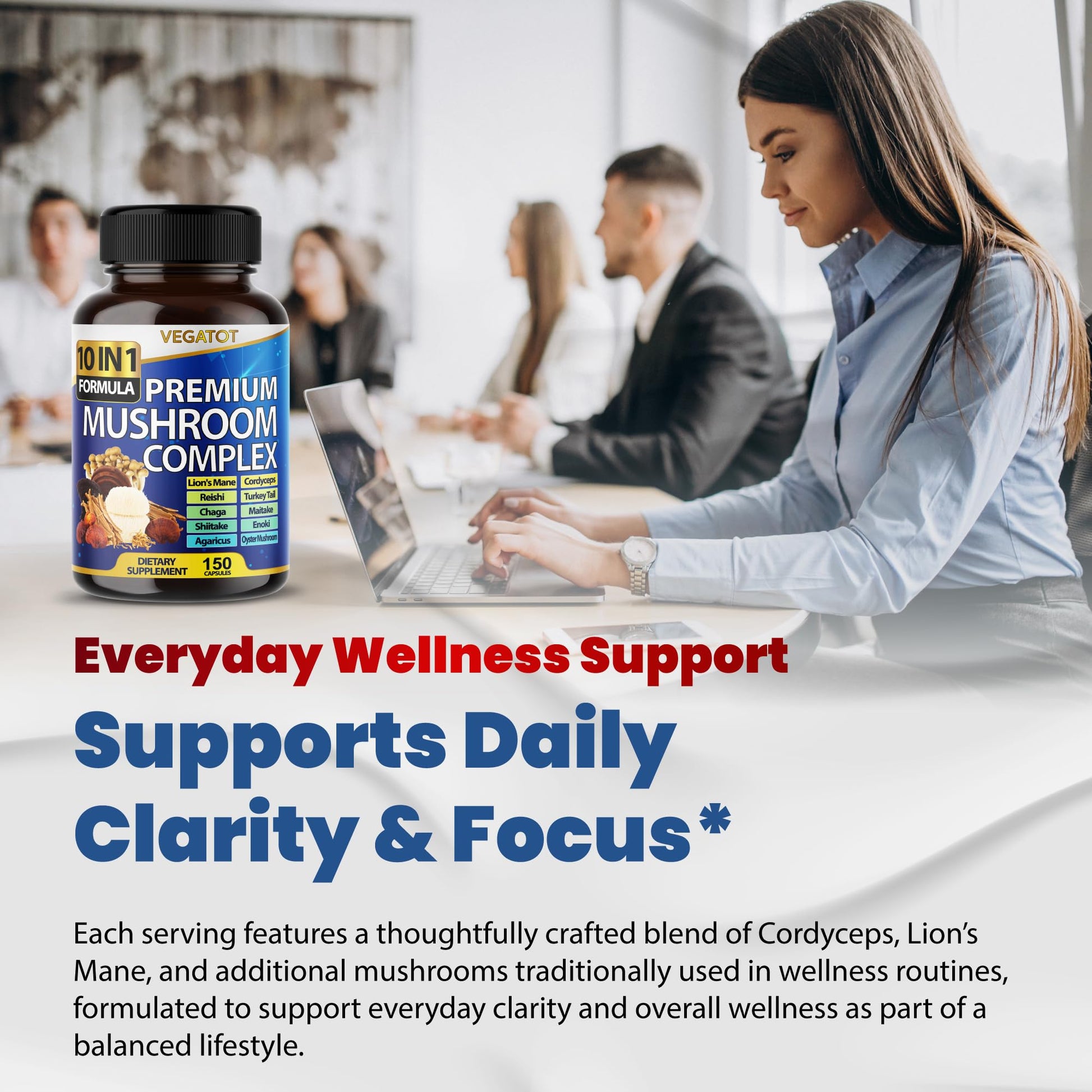 10 in 1 High Strength Mushroom Supplement - Lions Mane, Cordyceps, Reishi - Brain Supplements for Memory and Focus ** 5-Month Supply VEGATOT canada supplements