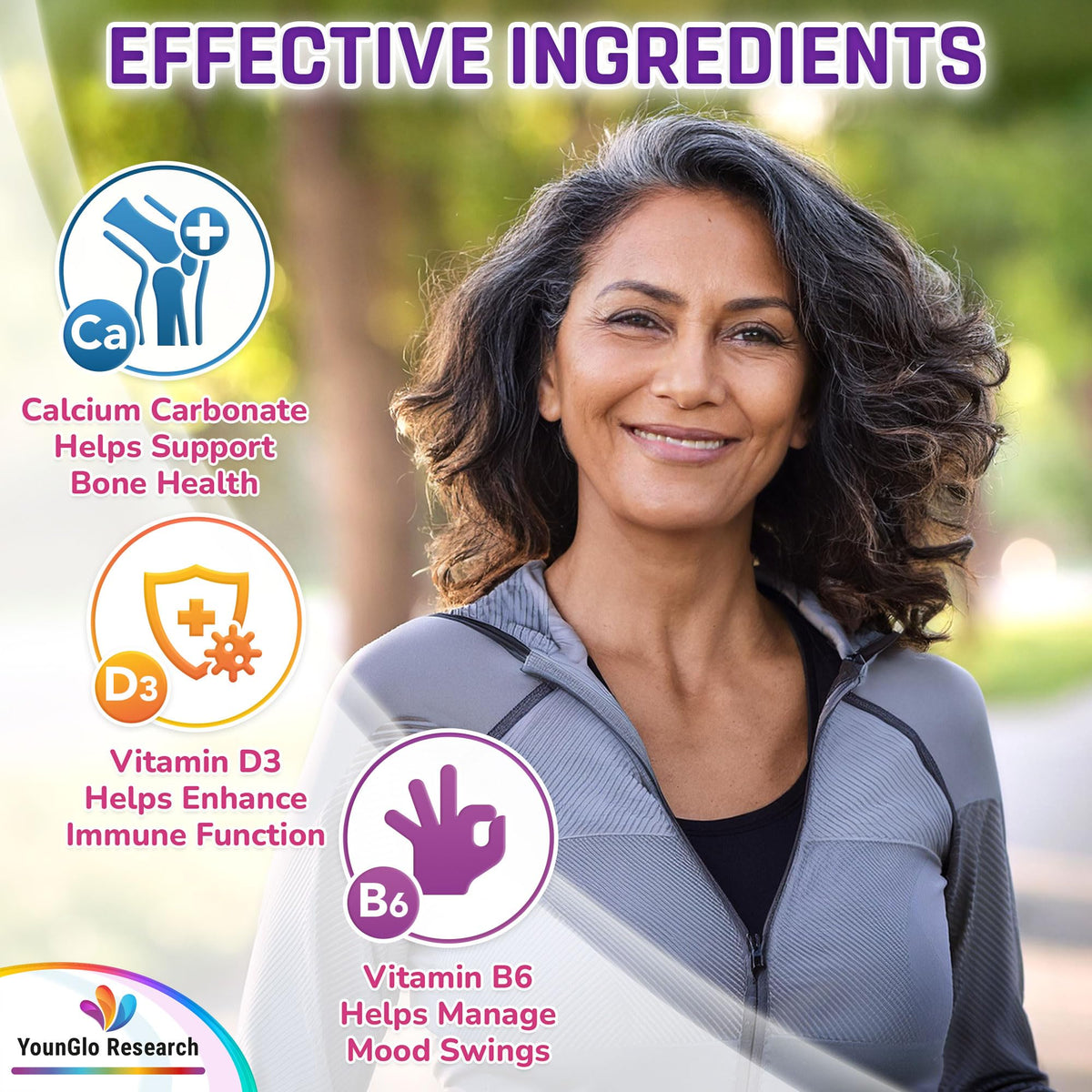 YounGlo Research Menopause Supplement - 120 Vegan Caplets - Menopause & Perimenopause Relief Support - Food and Dietary Vitamins - Multivitamin for Women YounGlo ResearchBuy Supplements Australia