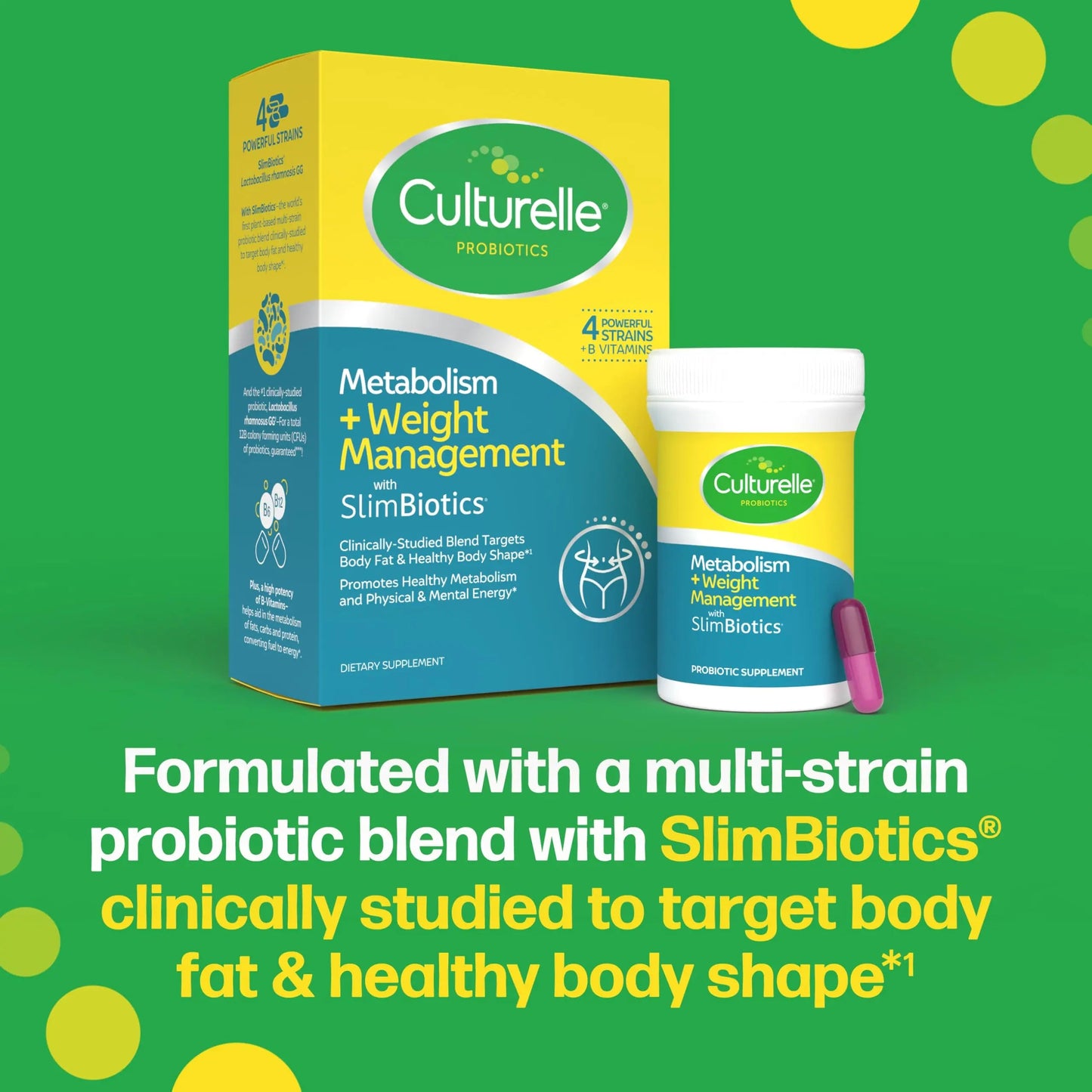 Culturelle Metabolism + Weight Management with SlimBiotics® Probiotic Capsules – 30 Count – Helps Safely Manage Weight - Promotes Healthy Metabolism and Physical & Mental Energy Culturelle buy supplements Au