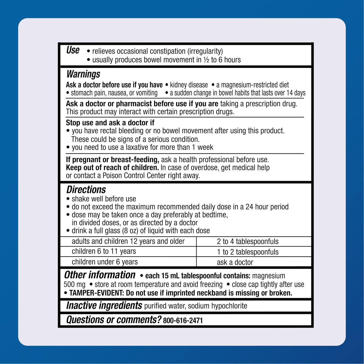 MAJOR Milk of Magnesia Saline Laxative - Original Flavor - Effective Overnight Relief - Stimulant-Free, Sugar-Free - 16 Fl Oz MAJORBuy Supplements Australia