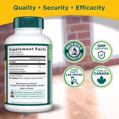 Genacol Plus – Glucosamine and Collagen Joint Supplement, Lubricates, Protects and Maintains Heathy Joints, Relieves Joint Discomfort Plus, 180 Capsules (60-Day Supply) GenacolBuy Supplements Australia