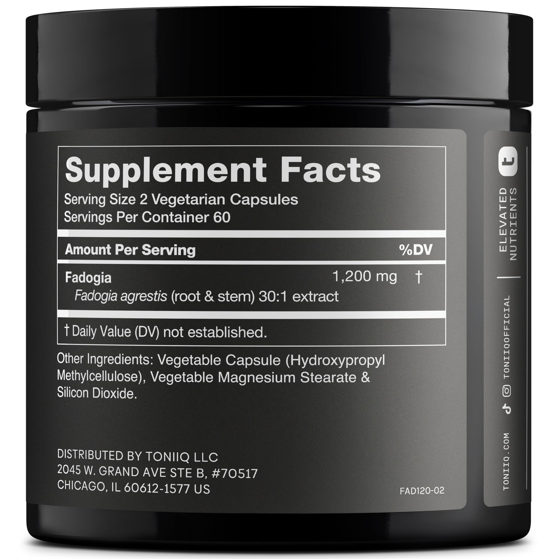 Toniiq Fadogia Agrestis - Ultra High Potency 30:1 Extract - 1200mg Per Serving - Highly Concentrated - Third-Party Lab Tested - 120 Capsules Toniiq buy supplements Au