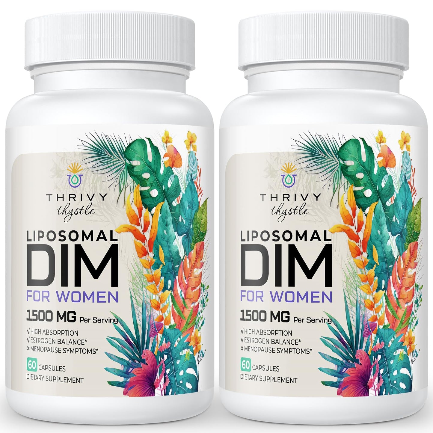ThrivyThystle Liposomal DIM 400 mg - Hormone Balance, Estrogen Support for Women, DIM Supplement with Vitamin E, Evening Primrose, Black Cohosh, Omega-3 Fatty Acids (120 Capsules) ThrivyThystleBuy Supplements Australia