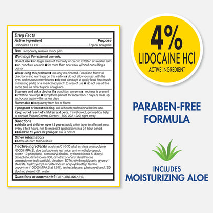 TheraCare 4% Lidocaine Roll-On | OTC Strength | Pain Relief Liquid | 2.5 oz. 73 mL | Non-Greasy, Unscented Formula | Topical Anesthetic Thera CareBuy Supplements Australia