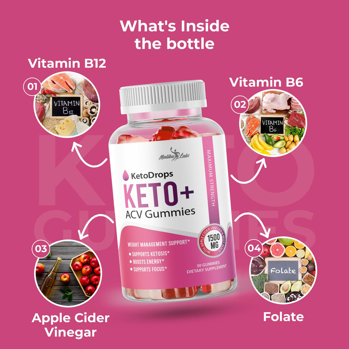 Keto Drops ACV Gummies Weight Loss - 1500mg Once a Day, Strong Time Released Malibu LabsBuy Supplements Australia