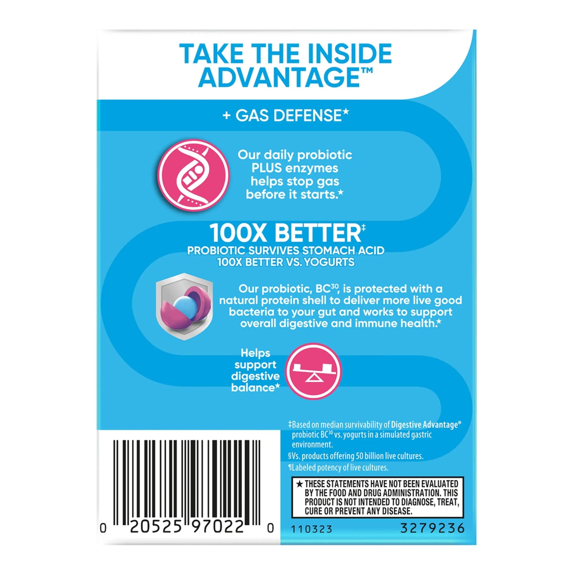 Digestive Enzyme and Probiotic Capsule- Digestive Advantage 32 Capsules, Survives 100x Better than regular 50 billion CFU, Breaks down food, helps prevent gas Digestive AdvantageBuy Supplements Australia