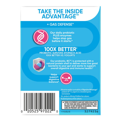 Digestive Enzyme and Probiotic Capsule- Digestive Advantage 32 Capsules, Survives 100x Better than regular 50 billion CFU, Breaks down food, helps prevent gas Digestive AdvantageBuy Supplements Australia