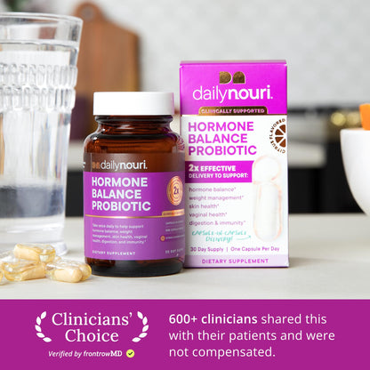 Daily Nouri Hormone Balance Probiotics for Women | Hormonal Balance Support | Vaginal pH + Gut Health | 7 Clinically Studied Strains + Omega | 30-Day Supply Daily NouriBuy Supplements Australia