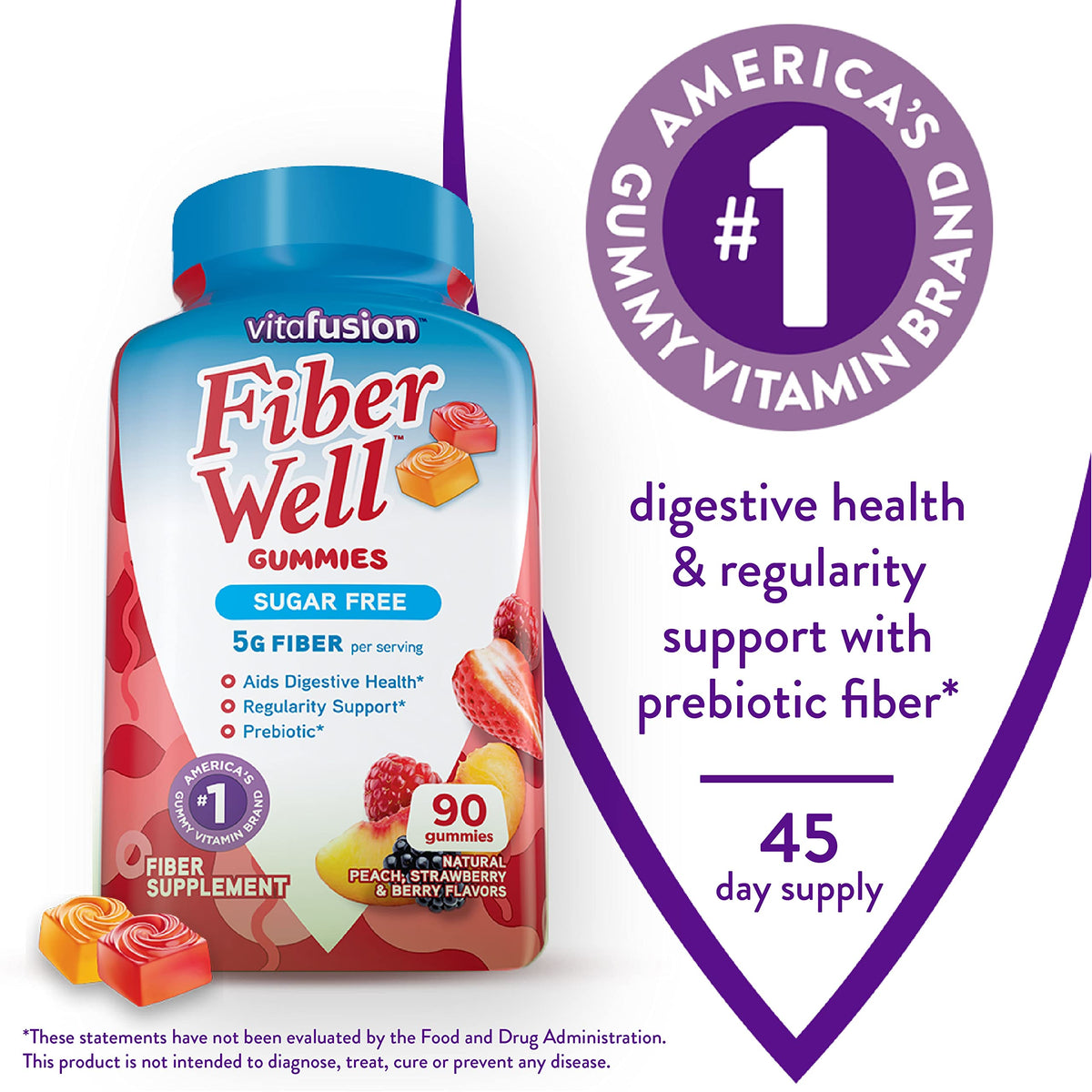 Vitafusion Fiber Well Sugar Free Fiber Supplement & Digestive Advantage Probiotic VitafusionBuy Supplements Australia