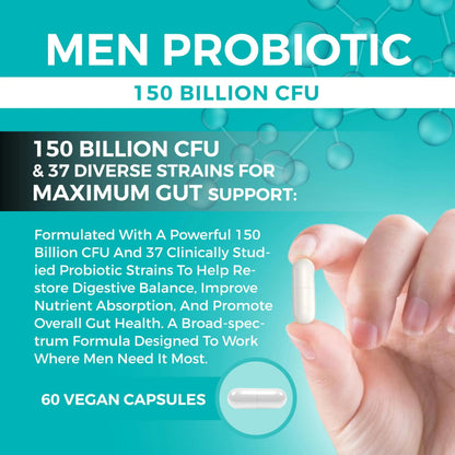 8-in-1 Bio Cultures Complex for Men – 150 Billion CFU Probiotics with 37 Diverse Strains, Organic Prebiotics, Postbiotics & Digestive Enzymes – Supports Digestive Balance & Gut Microbiome MOMARY NUTRITIONBuy Supplements Australia