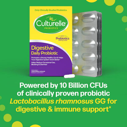 Culturelle Daily Probiotic Capsules For Men & Women, Most Clinically Studied Probiotic Strain, Digestive & Gut Health, Supports Occasional Diarrhea, Gas & Bloating, 1 Month Supply, 30 CT CulturelleBuy Supplements Australia