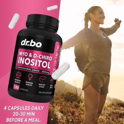 Myo-Inositol & D-Chiro Inositol Supplement Capsules - 40:1 Ratio Hormone Balance DR. BOBuy Supplements Australia