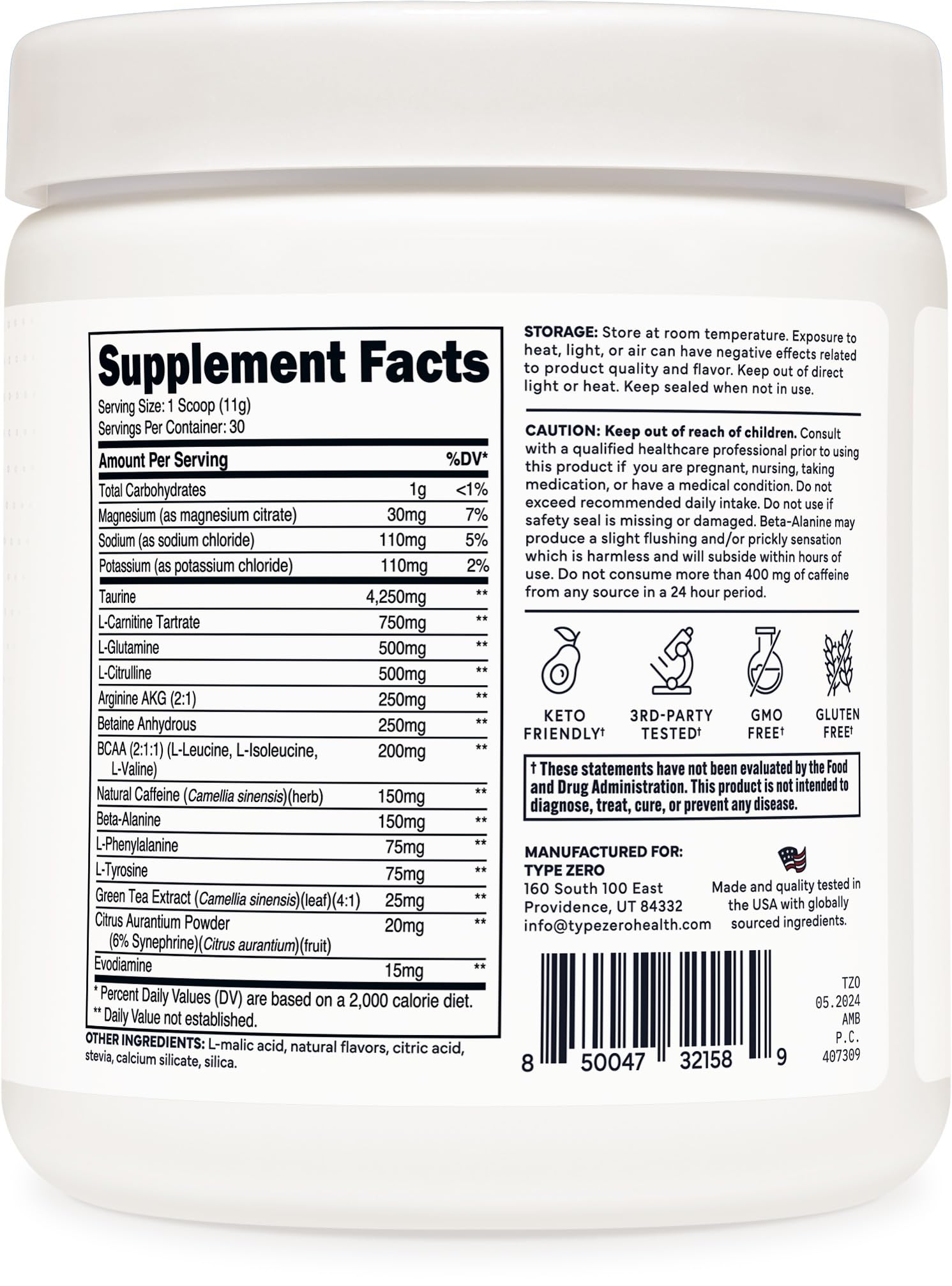 Type Zero Amino Burn Vegan BCAAs + Pre-Workout (Pina Colada Flavored) Type ZeroBuy Supplements Australia