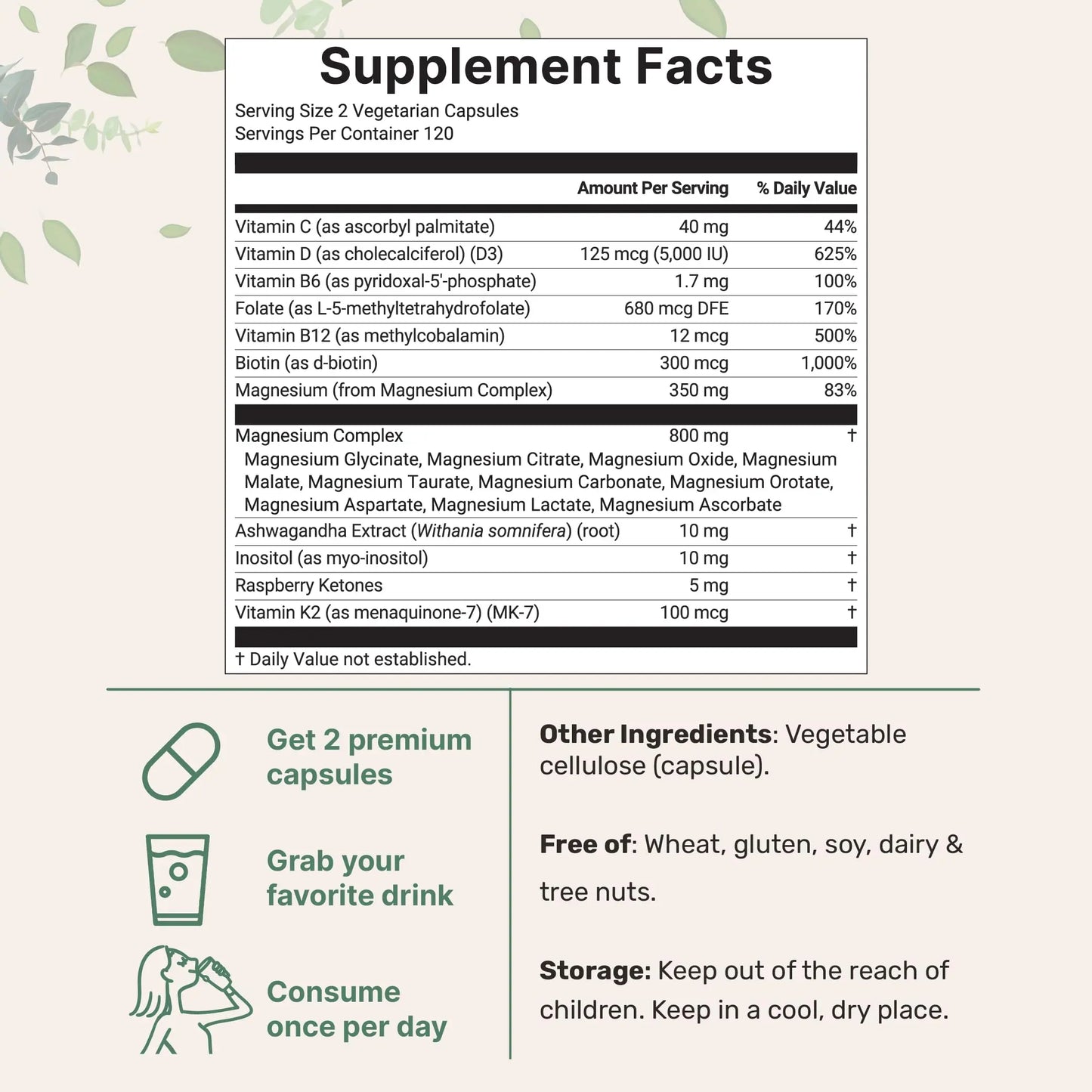 Magnesium Complex for Women, 240 Vegetarian Capsules | 20-in-1 Formula - Magnesium Blend with Vitamin D3, K2 Micro Ingredients canada supplements