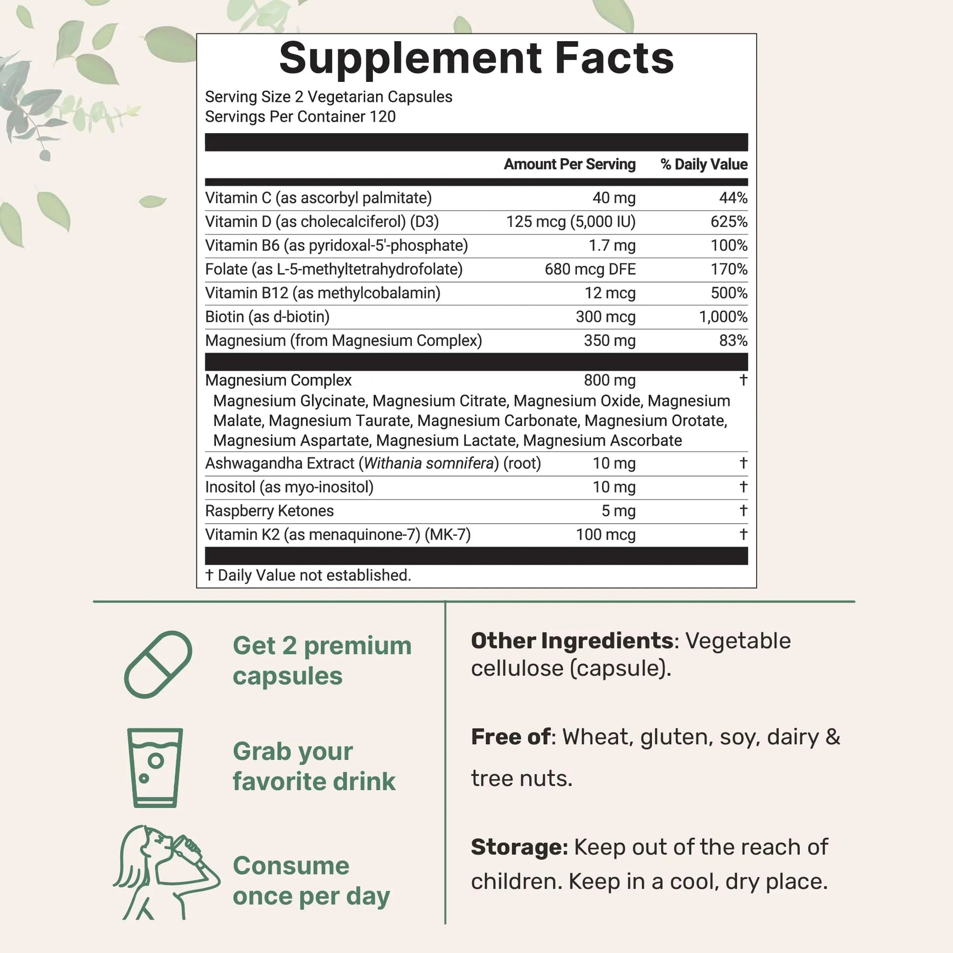 Magnesium Complex for Women, 240 Vegetarian Capsules | 20-in-1 Formula - Magnesium Blend with Vitamin D3, K2 Micro Ingredients canada supplements