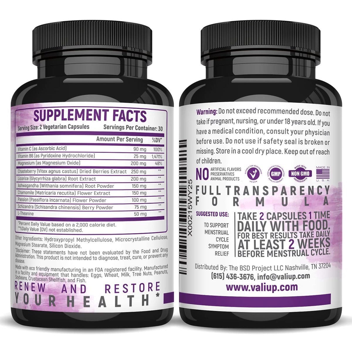 VALI Renew PMS Relief Supplement. Women’s Menstrual Cycle Support. Herbal Formula VALIBuy Supplements Australia