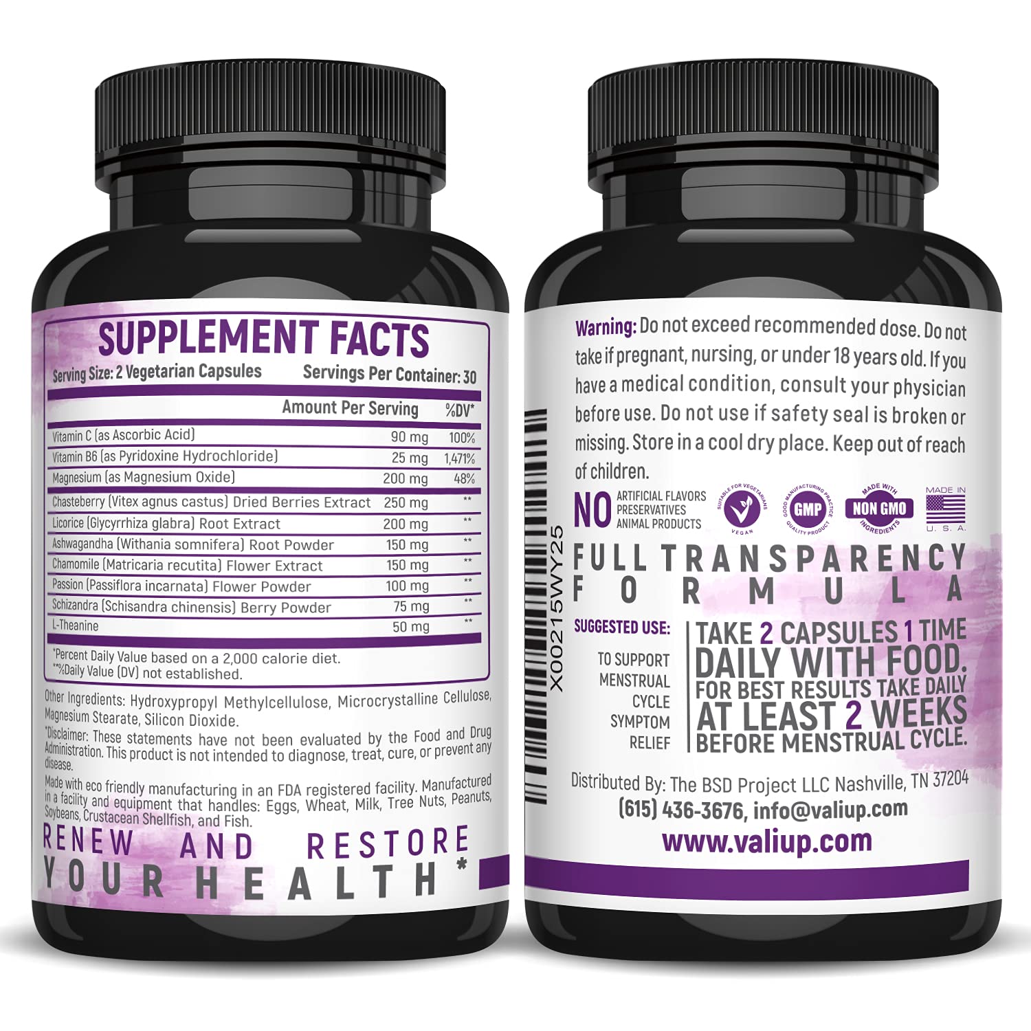 VALI Renew PMS Relief Supplement. Women’s Menstrual Cycle Support. Herbal Formula VALIBuy Supplements Australia