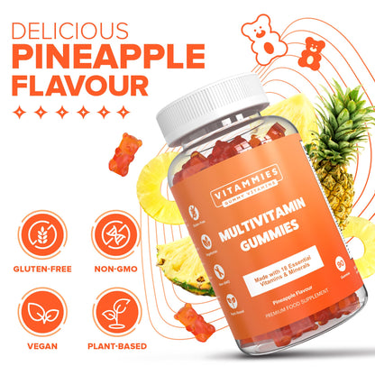 Multivitamin Gummies for Women & Men - 3 Months Supply - 18 Multivitamins & Minerals VitammiesBuy Supplements Australia