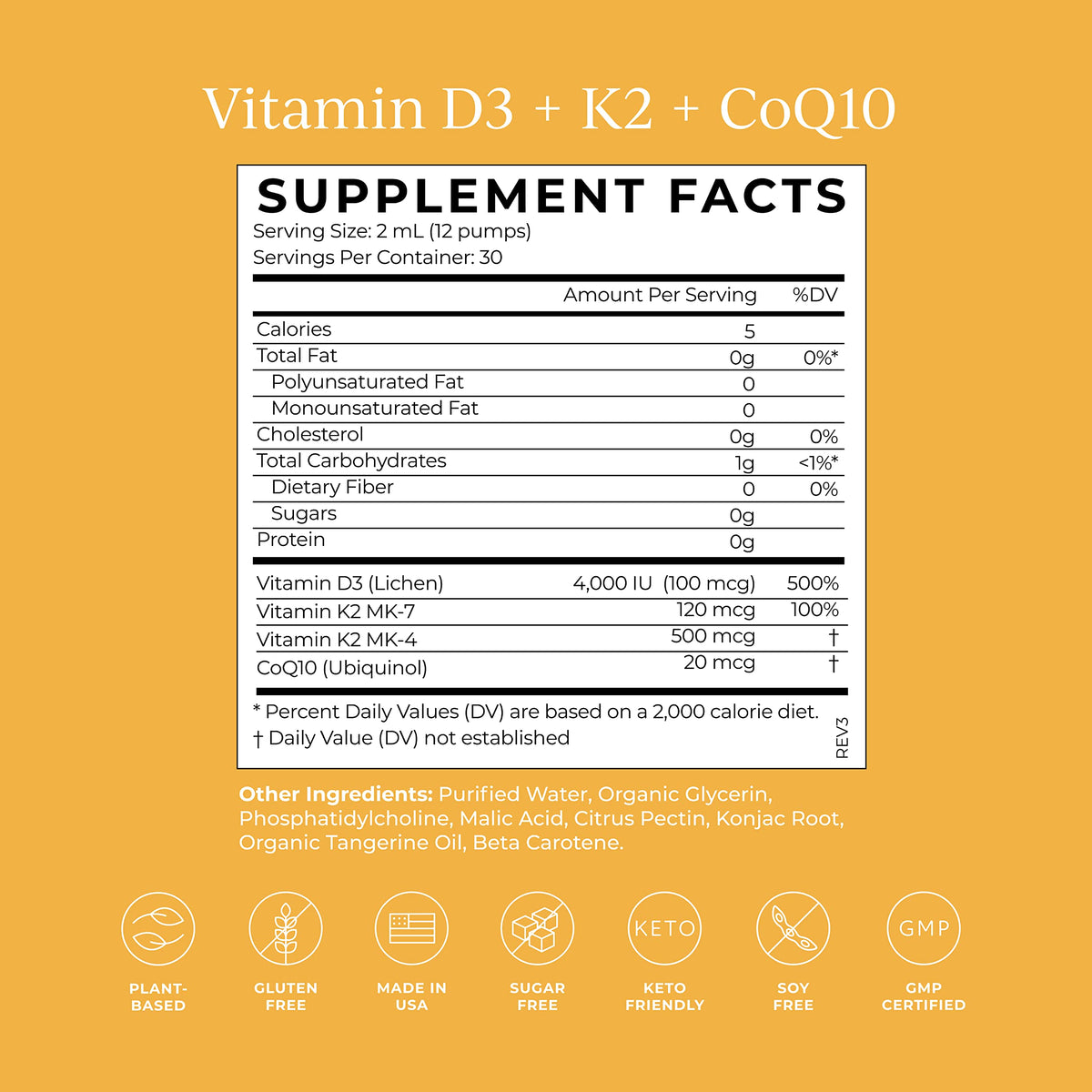 CYMBIOTIKA Vitamin D3 + K2 + CoQ10 Liquid, Vitamin D Supplement for Immune Support, Heart Health & Bone Health, Energy Booster, Liposomal Delivery, Vegan, Keto Ingredients, Tangerine Flavor CYMBIOTIKABuy Supplements Australia