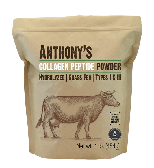 Anthony's Collagen Peptide Powder, 1 lb, Pure Hydrolyzed, Gluten Free, Keto and Paleo Friendly, Grass Fed