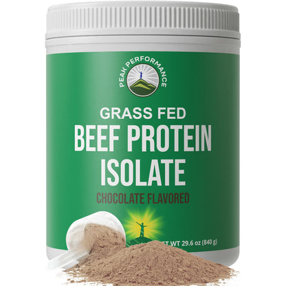 Grass Fed Beef Protein Powder - Lactose Free Great Tasting Beef Protein Isolate. Complete Animal Based Non Dairy Paleo Carnivore Supplement for Prime Muscle Building. No Whey. Chocolate Flavor Peak PerformanceBuy Supplements Australia