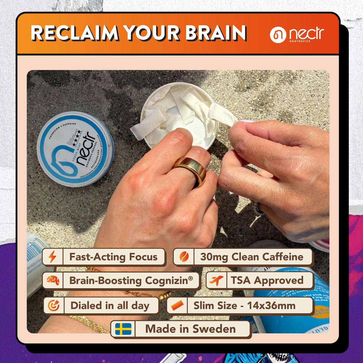 Nectr Energy Nootropic Pouches – Berry Blast Flavored, Caffeine Pouches with Cognizin® Citicoline. Sugar-Free Brain Treats. Smooth, Sustained Focus & Energy Supplement - 1 Puck of 16pcs NectrBuy Supplements Australia
