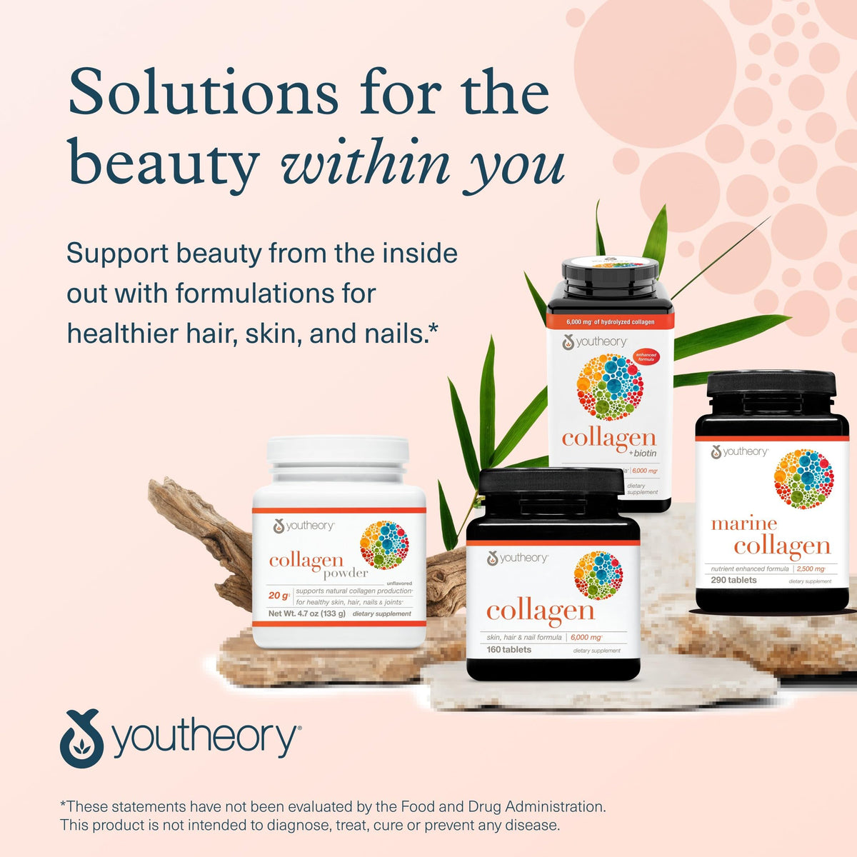 Youtheory Collagen + Biotin - Advanced Collagen Supplement - with Hydrolyzed Peptides, Vitamin C & Vitamin B - Supports Hair Growth, Nail Health & Skin - 390 Tablets Youtheory buy supplements Au