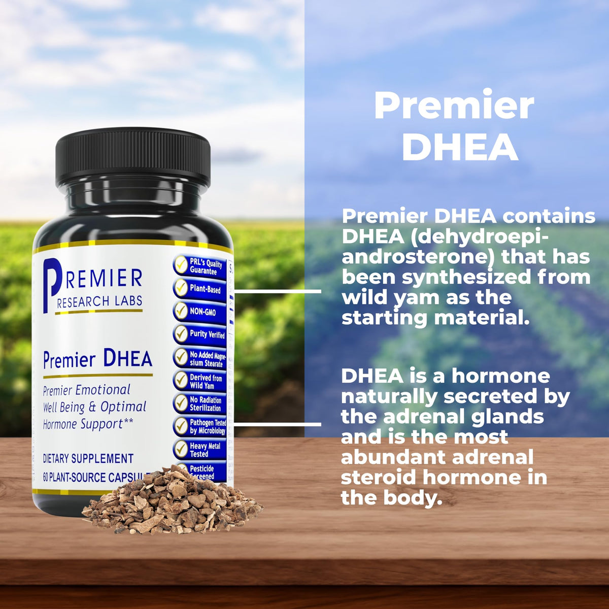 Premier Research Labs Premier DHEA - DHEA Supplement for Women & Men, Pure DHEA 25mg, Hormone Support for Healthy Aging, Wild Yam DHEA, Vegan Friendly - 60 Vegetarian Capsules Premier Research LabsBuy Supplements Australia