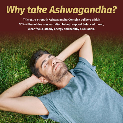 Ashwagandha Complex Adrenal Support Supplement for Stress Relief, Cortisol Balance, Energy & Focus, Mood Support, 35% Withanolides, 60 Vegan Capsules 1 BodyBuy Supplements Australia
